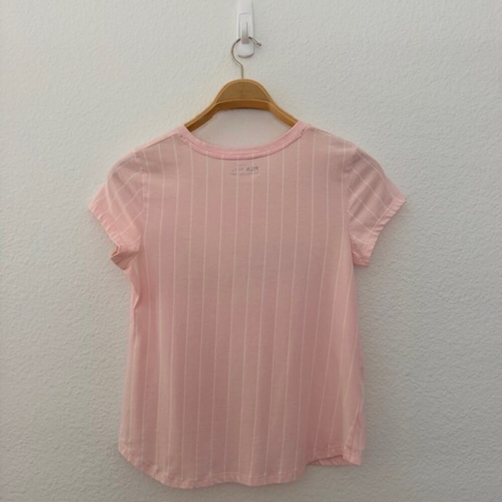 FILA Tee V-Neck Short Sleeve Pink Stripe Baseball-Style Athletic Women's Medium - Picture 7 of 8